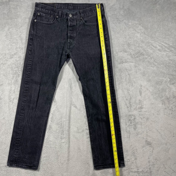 Levi's 501 Original Fit Jeans Men 33(32)x32(30) Black Straight Leg Button Fly - Picture 3 of 13